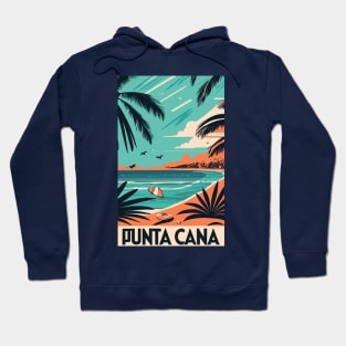 A Vintage Travel Art of Punta Cana - Dominican Republic Hoodie